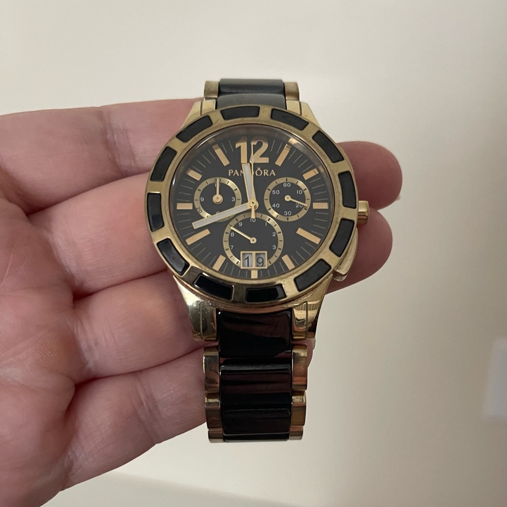 Pandora Black & Gold Watch